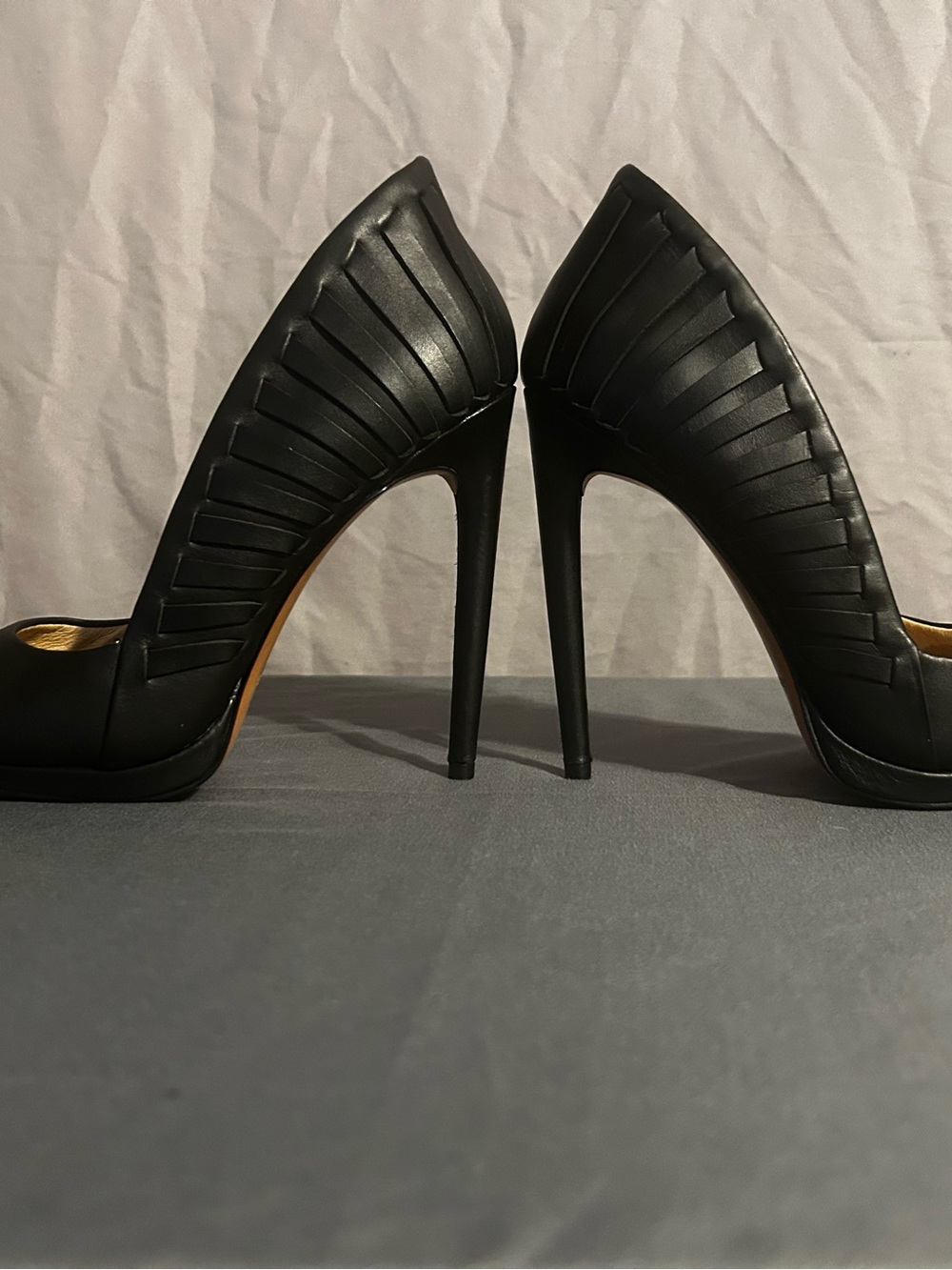 L.A.M.B. Black Panel-Detail Stiletto Pumps